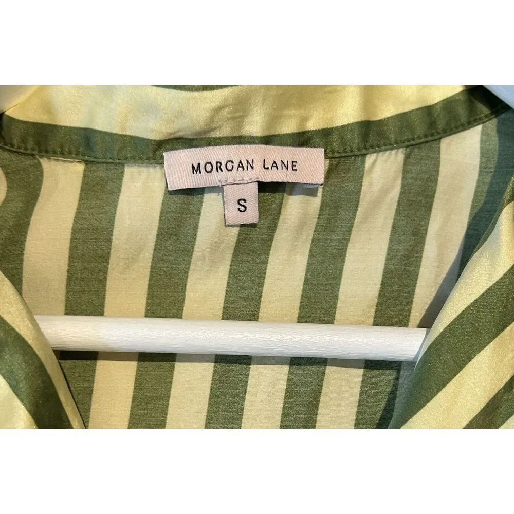 Morgan Lane Katelyn Sleep Shirt Top‎ Silk Blend Button Up Sz Small Anthropologie